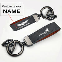 Thumbnail for Carbbean Airlines Horseshoe Buckle key chain, Gray + Name