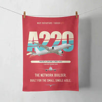 Thumbnail for Airbus A220-300 design on red towel