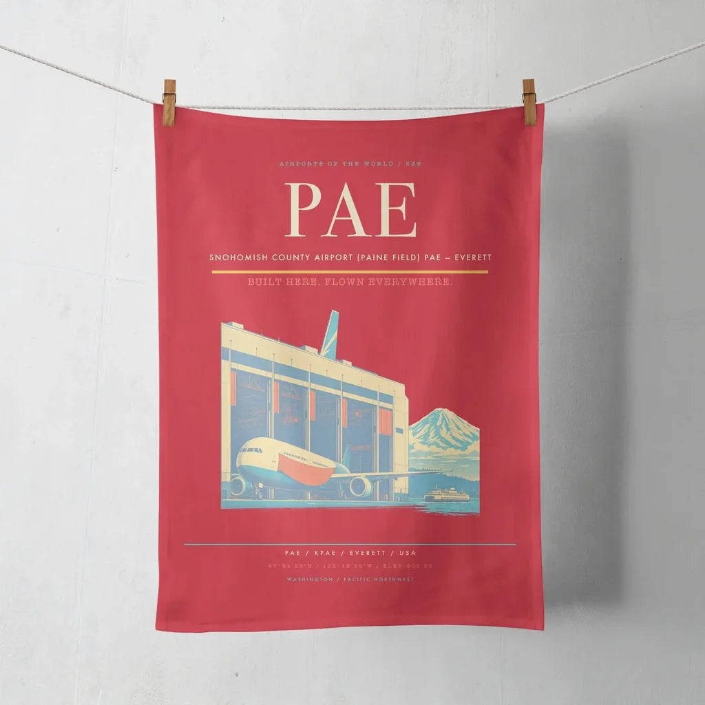 Snohomish County Airport (Paine Field) (PAE) design on red towel