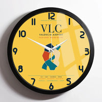 Thumbnail for Valencia Airport (VLC) design on yellow framed wall clock