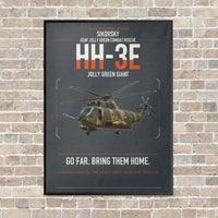 Thumbnail for Sikorsky HH-3E Jolly Green Giant vertical canvas print - framed - gray background