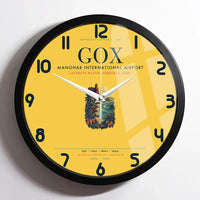 Thumbnail for Manohar International Airport Mopa (GOX) design on yellow framed wall clock