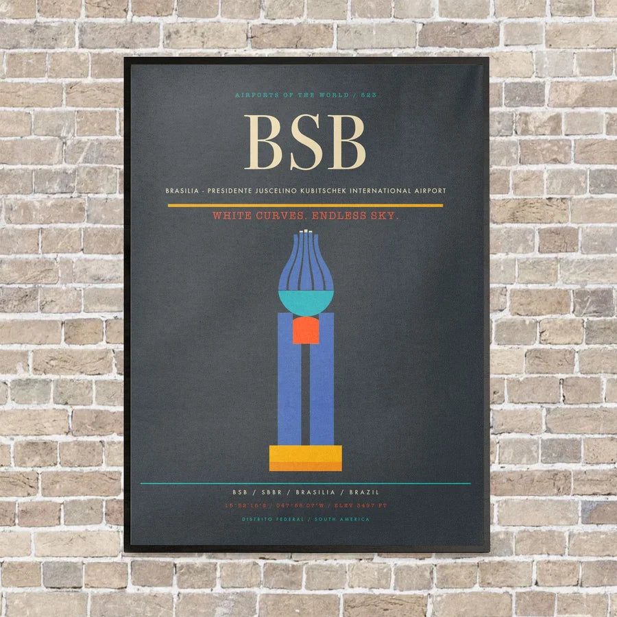 Brasilia - Presidente Juscelino Kubitschek International Airport BSB - Canvas Framed - Gray