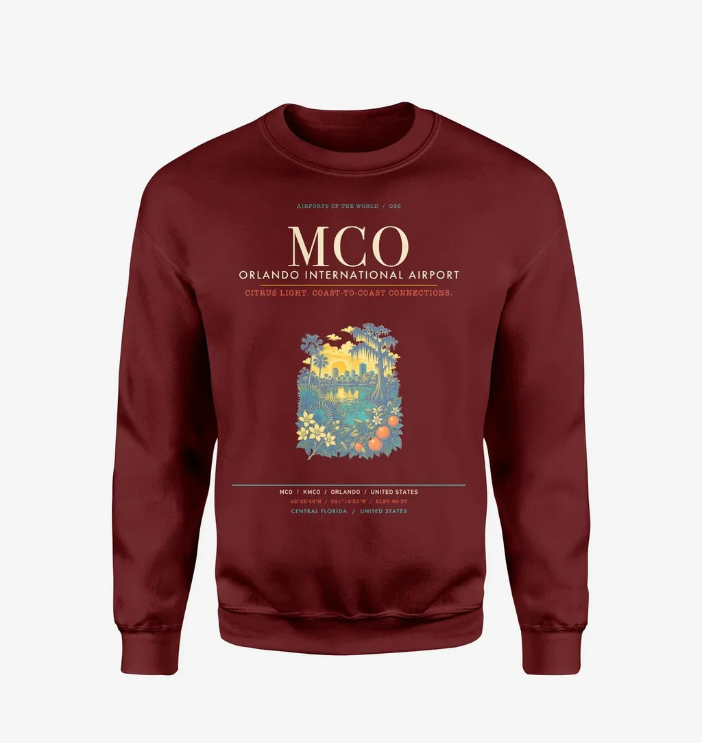 Orlando International Airport MCO Sweatshirt - Wine Red