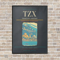 Thumbnail for Trabzon Airport TZX vertical canvas print - framed - gray background