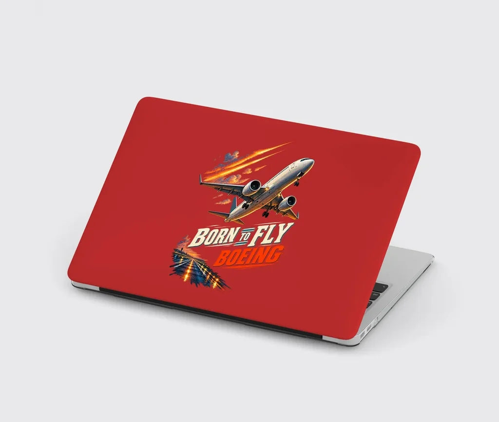 Born To Fly Boeing design on red MacBook case