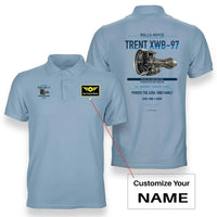 Thumbnail for TRENT XWB-97 design on light blue polo with custom name badge