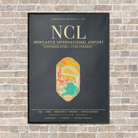Thumbnail for Newcastle International Airport NCL vertical canvas print - framed - gray background