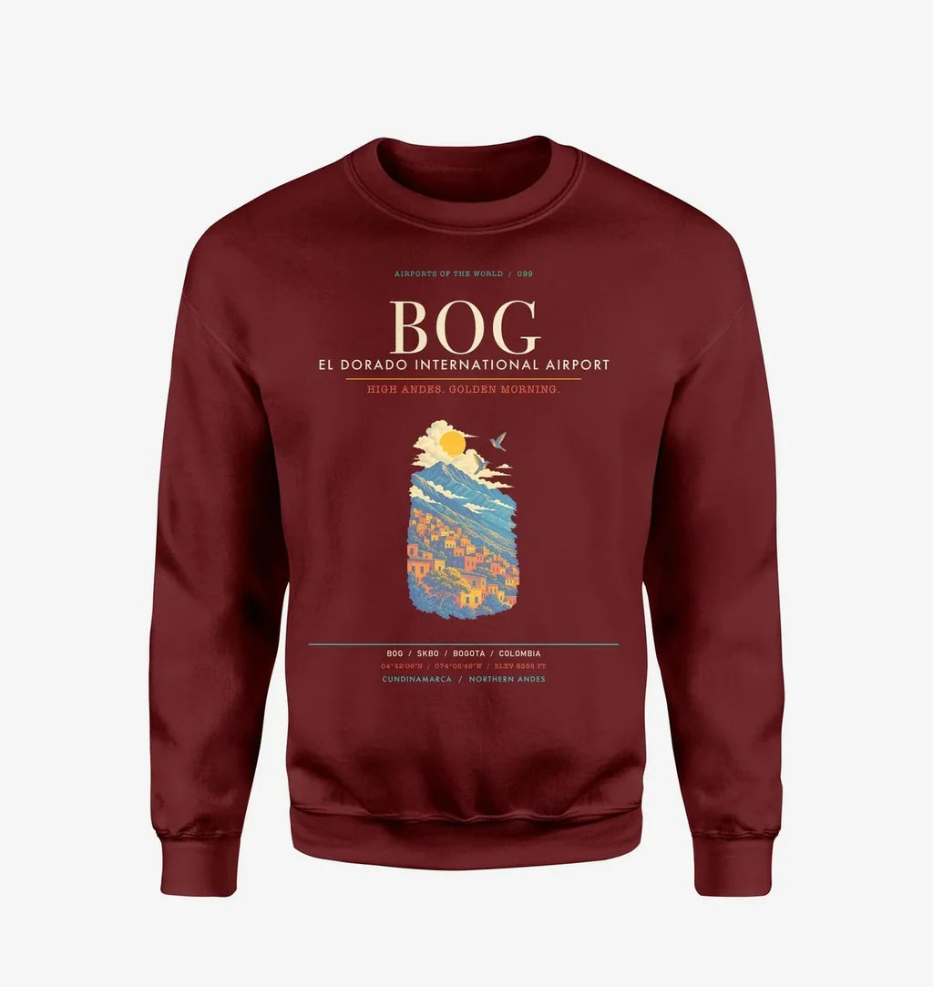 El Dorado International Airport Bogota BOG Sweatshirt - Wine Red