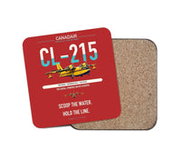 Thumbnail for Canadair CL-215 design on red 1 piece coaster
