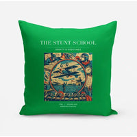 Thumbnail for VINTAGE G4044 - The Stunt School - Designed Pillows design on green