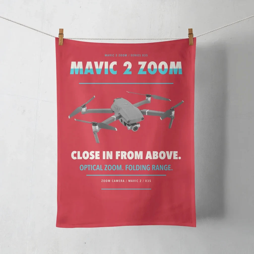 DJI Mavic 2 Zoom design on red towel