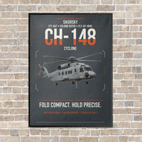 Thumbnail for Sikorsky CH-148 Cyclone vertical canvas print - framed - gray background