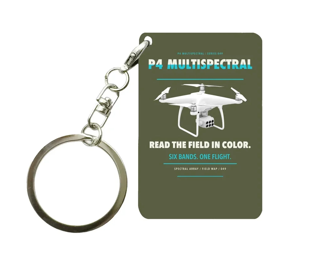DJI P4 Multispectral Key Chain design on green army key chain