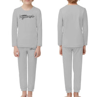 Thumbnail for Special Cessna Text children pajamas - Light Gray