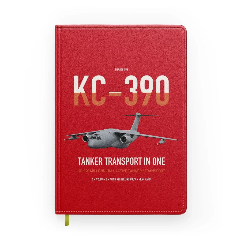 Embraer KC-390 Millennium design on red notebook