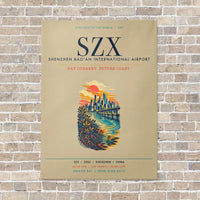 Thumbnail for Shenzhen Bao'an International Airport SZX vertical canvas print - no frame - beige background