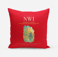 Thumbnail for Norwich Airport (NWI) design on red pillow