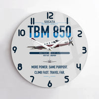 Thumbnail for Socata TBM 850 design on light gray no frame wall clock