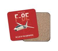 Thumbnail for F-8E Crusader design on red 1 piece coaster