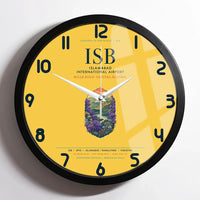 Thumbnail for Islamabad International Airport (ISB) design on yellow framed wall clock