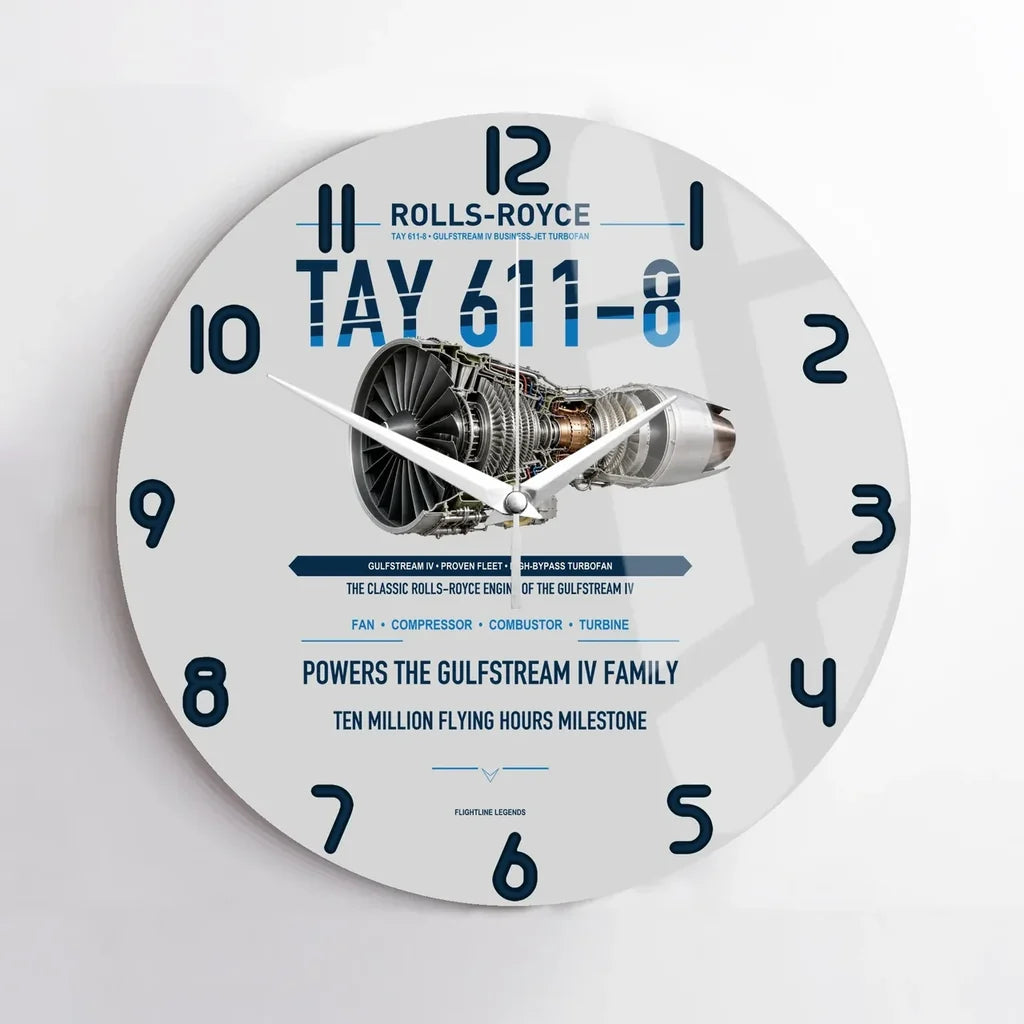 TAY 611-8 design on light gray no frame wall clock