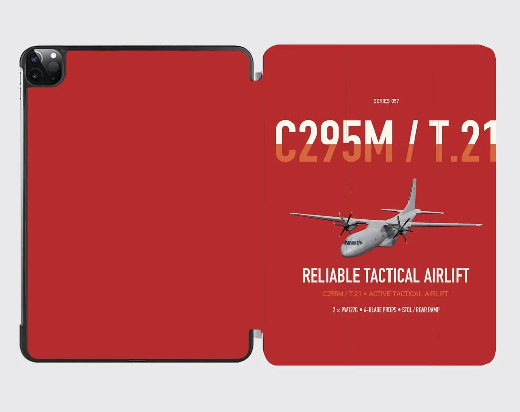 Airbus C295M T.21 design on red ipad tablet case