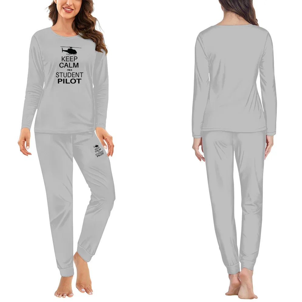 Student Pilot (Helicopter) women pajamas - Light Gray