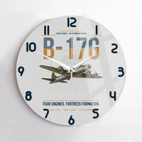 Thumbnail for B-17G Flying Fortress design on light gray no frame wall clock