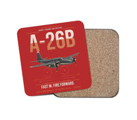 Thumbnail for A-26B Invader design on red 1 piece coaster
