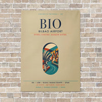 Thumbnail for Bilbao Airport BIO vertical canvas print - no frame - beige background