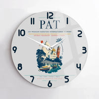 Thumbnail for Jay Prakash Narayan International Airport (PAT) design on light gray no frame wall clock