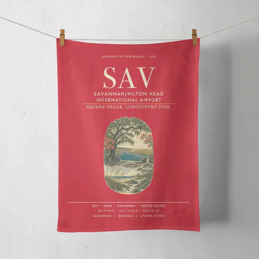 Savannah-Hilton Head International Airport (SAV) design on red towel