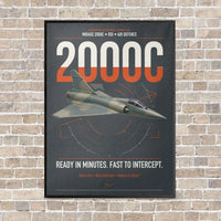 Thumbnail for Dassault Mirage 2000C RDI vertical canvas print - framed - gray background