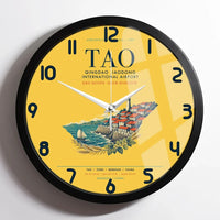 Thumbnail for Qingdao Jiaodong International Airport (TAO) design on yellow framed wall clock