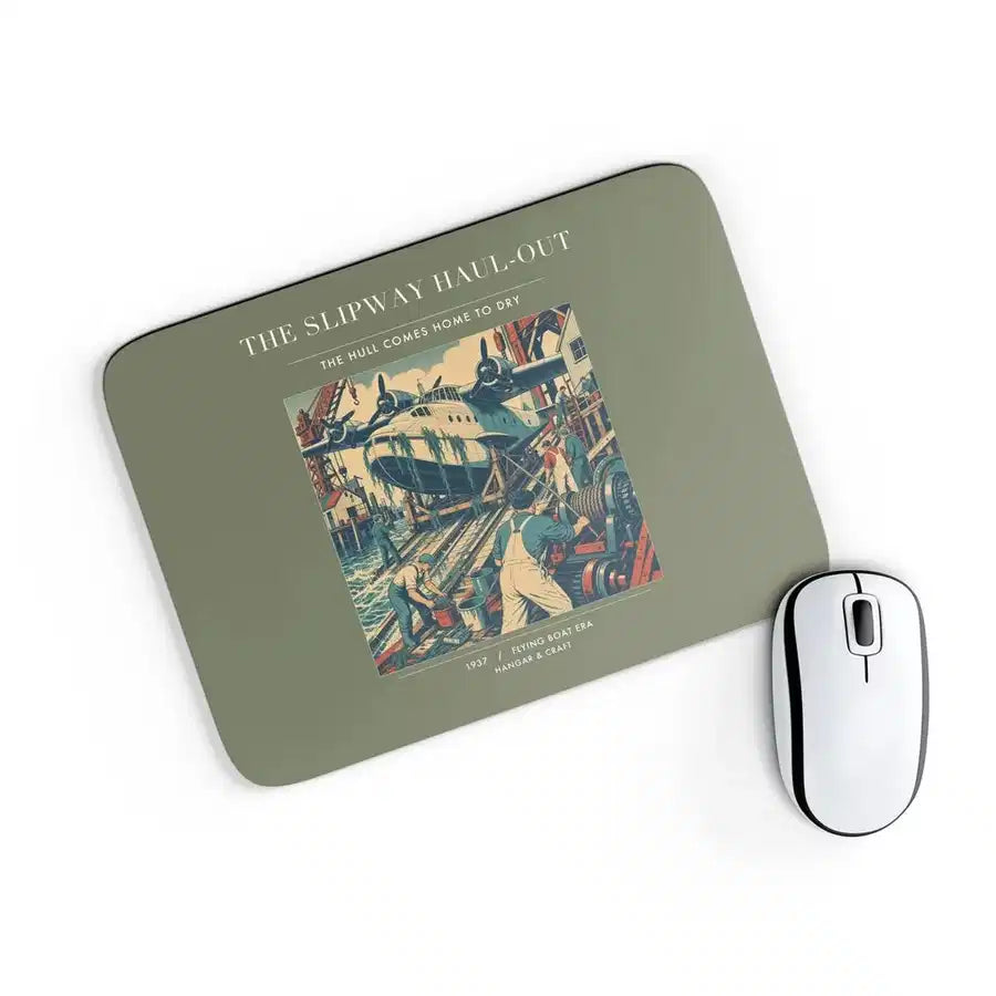 VINTAGE G4440 - The Slipway Haul-Out - Designed Mouse Pads design on greenarmy rectangle