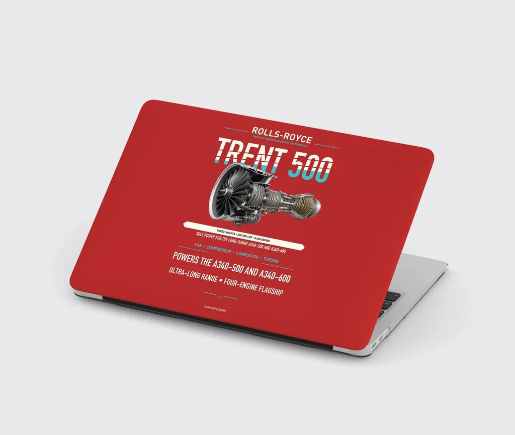 TRENT 500 design on red MacBook case