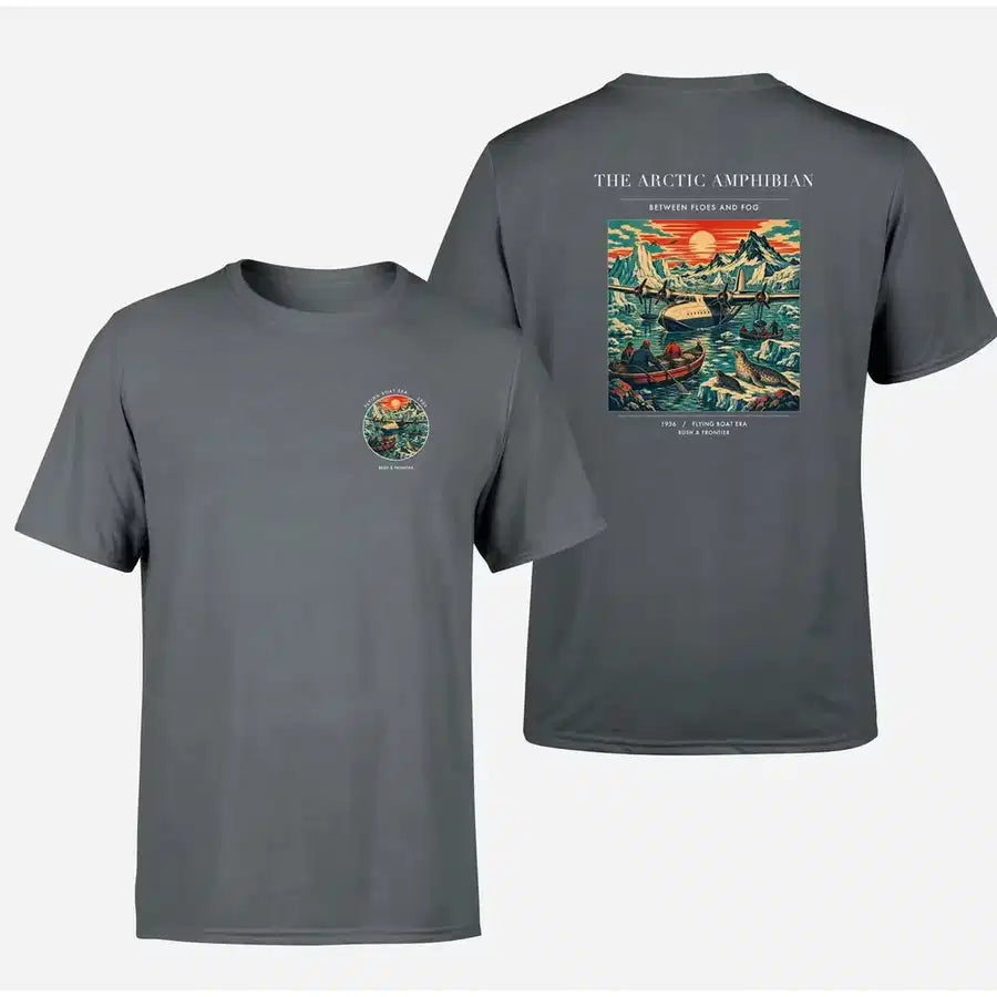VINTAGE G4076 - The Arctic Amphibian - Double-Side T-Shirt design on gray double side t shirt