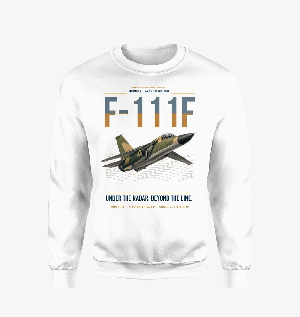 F-111F Aardvark design on white sweatshirt