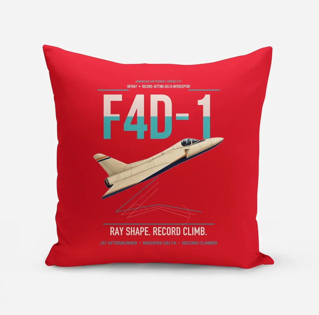 F4D-1 Skyray design on red pillow
