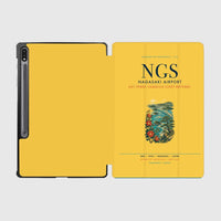 Thumbnail for Nagasaki Airport (NGS) design on yellow samsung tablet tablet case