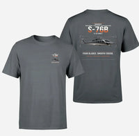 Thumbnail for Sikorsky S-76B design on gray t-shirt, double-side print