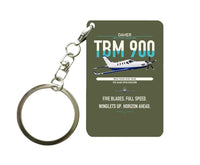 Thumbnail for Daher TBM 900 design on green army designed key chain, double-side print