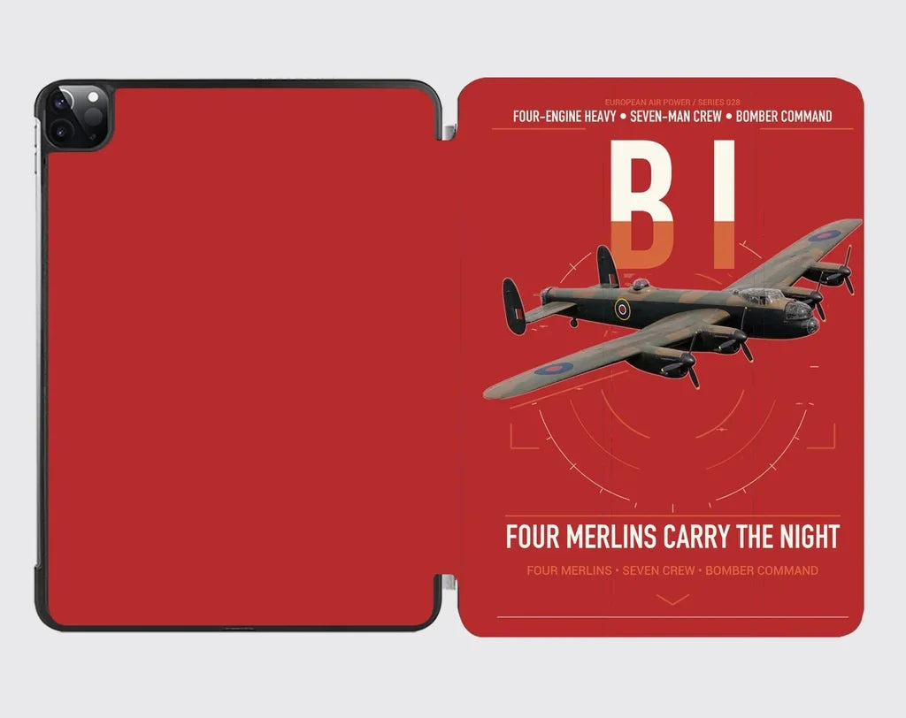 Avro Lancaster B I design on red ipad tablet case