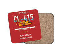 Thumbnail for Canadair CL-415 design on red 1 piece coaster
