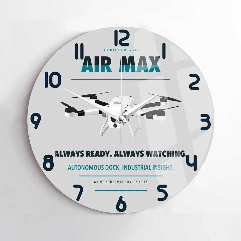 Percepto Air Max design on light gray no frame wall clock