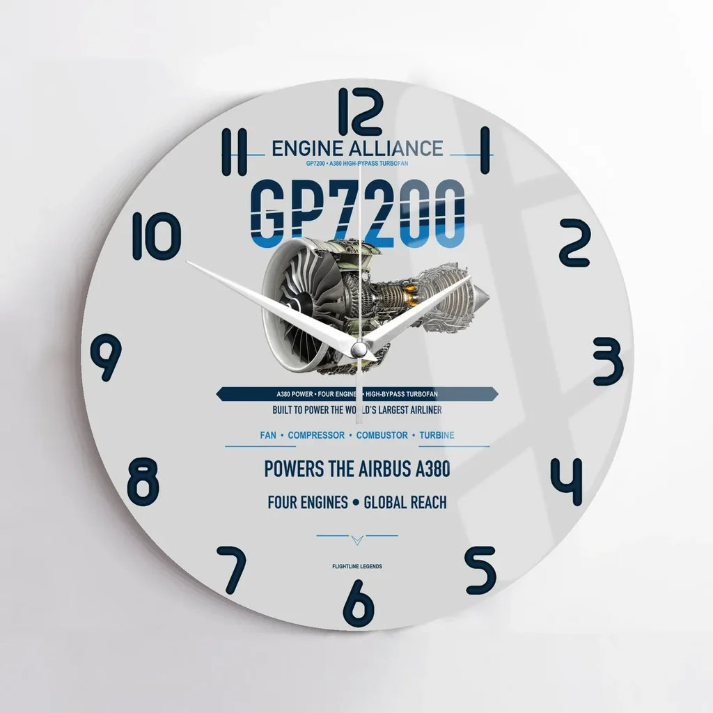 GP7200 design on light gray no frame wall clock