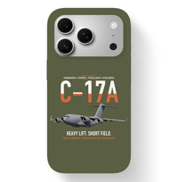 Thumbnail for C-17A Globemaster III design on green army magsafe iphone case, for iPhone 17 Pro