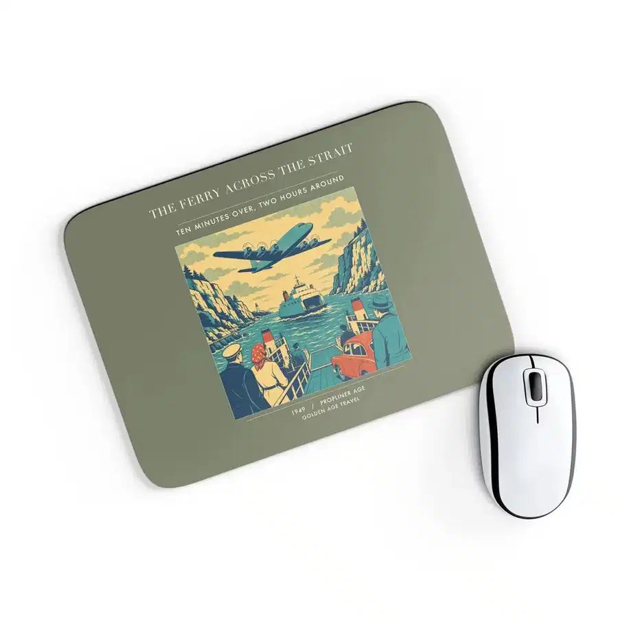 VINTAGE G4478 - The Ferry Across The Strait - Designed Mouse Pads design on greenarmy rectangle