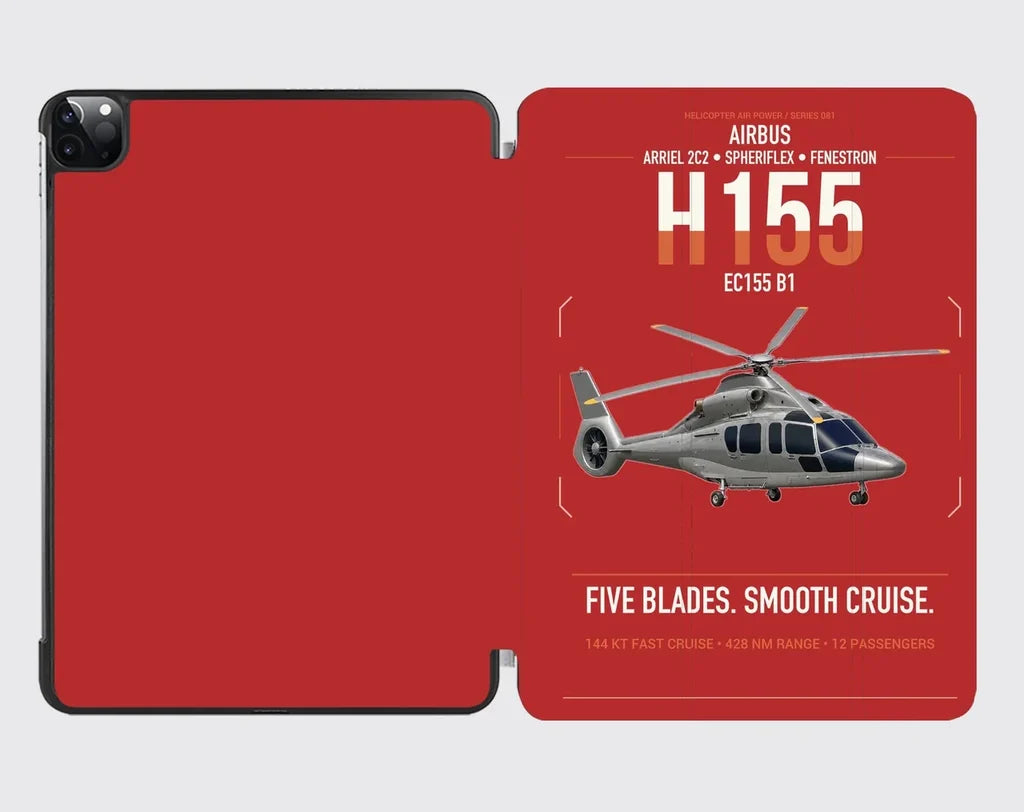 Airbus H155 EC155 B1 design on red ipad tablet case
